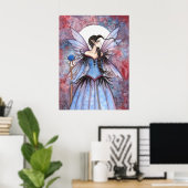 Moon Winter Mystical Fairy Fantasy Art Poster (Thuiskantoor)