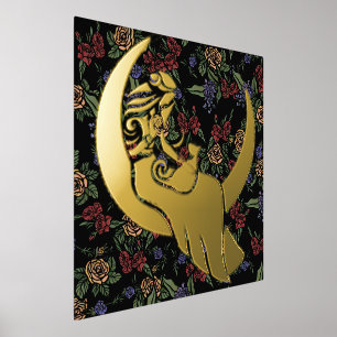 Moon Witch MoonChild Pagan Wicca Art Folie Afdrukken