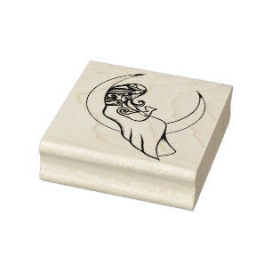 Moon Witch MoonChild Pagan Wicca Art Rubberstempel