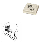 Moon Witch MoonChild Pagan Wicca Art Rubberstempel (Gestempeld)