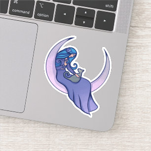 Moon Witch MoonChild Pagan Wicca Art Sticker