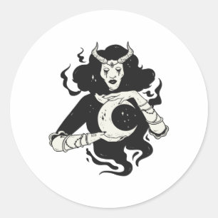 Moon Witch Ronde Sticker