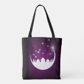 Moon with Mosque Silhouette All-Over-Print Tote Bag (Achterkant)