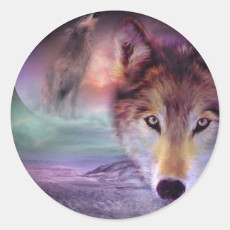 Moon Wolf Ronde Sticker