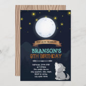 Moon wolf uitnodiging voor verjaardag (Voorkant / Achterkant)