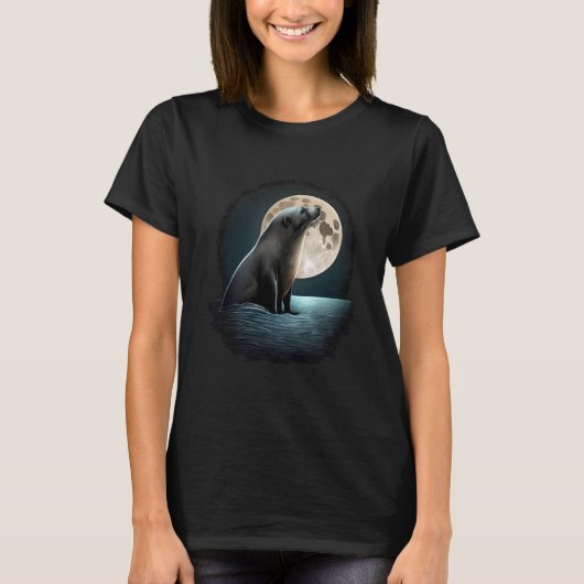 Moon Zee Lion Seal Ocean Marine Bioloog T-shirt (Voorkant)