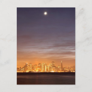 Moon zet San Francisco op hazy December Briefkaart