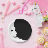 Moon Zwart Wit Lunar Smile Paper Bord (Feest)