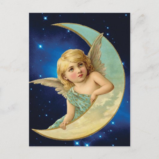 Moonbeam - Angel en Moon Collage Briefkaart (Voorkant)