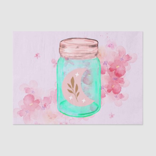 Moonbeam Mason Jar Decoupage Tissuepapier (Voorkant)