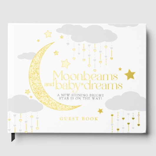 Moonbeams and baby dreams Foil Guestbook (Recto)
