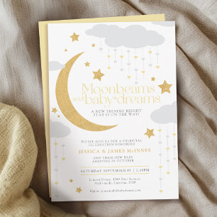 Moonbeams baby dromen boter geel baby shower kaart