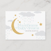Moonbeams blue boy baby shower diaper raffle informatiekaartje (Voorkant)