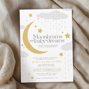 Moonbeams en baby dromen baby shower kaart