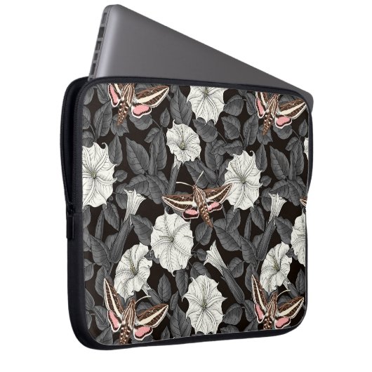 Moonbloemen en spinxmoden 2 laptop sleeve (Voorkant Rechts)