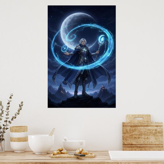 Moonbound Arcane Mage Poster Art (Cuisine)