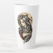 Moonbound Guardian She of the Wolf Moon Lunar Wolf Latte Mok (Voorkant)