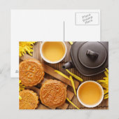Mooncake en thee, Chinees midherfstfestival 2 Briefkaart (Voorkant / Achterkant)