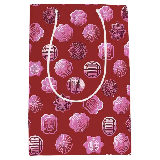Mooncakes roze en rood medium cadeauzakje (Voorkant)