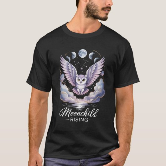 Moonchild Rising – Mystieke Uil T-shirt (Voorkant)