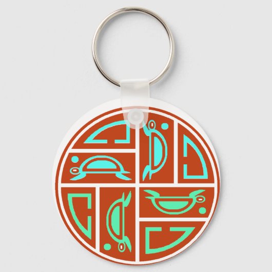 Mooncyclus zee Turtle Moon Sleutelhanger (Voorkant)