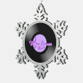 MoonDreams Music Record Pewter Snowflake Ornament (Rechts)