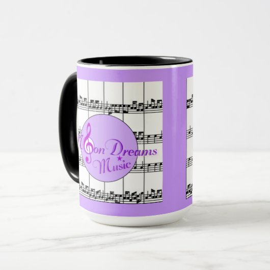 MoonDreams Muziek Black Ringer Mok (Voorkant links)