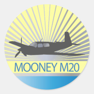 Mooney M20 Aviation Ronde Sticker