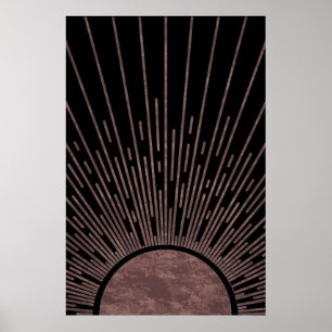 Moonfaseboog Abstracte zon- en zonnestralen, 1/6 Poster