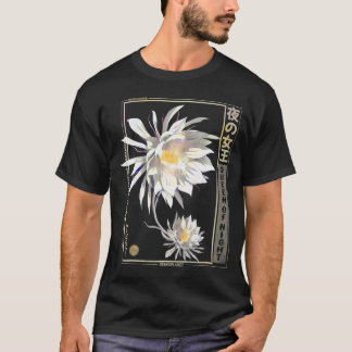Moonflower anime in Japanse vaporwave anime bloem T-shirt