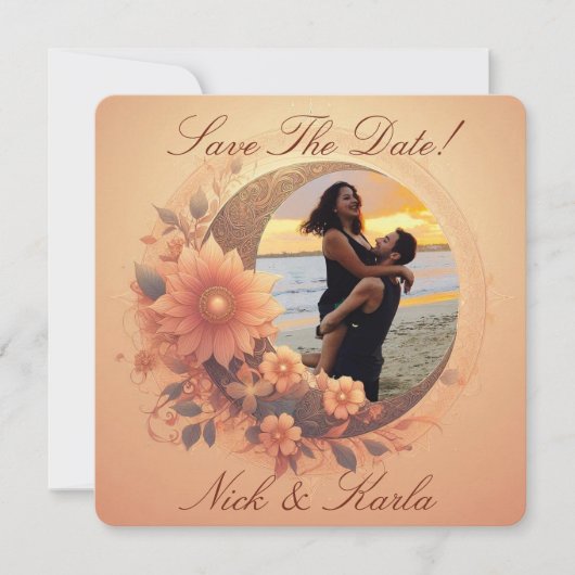 Moonflower Bewaar de datum Foto aankondiging (Voorkant)