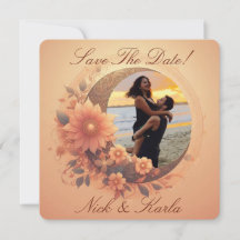 Moonflower Bewaar de datum Foto aankondiging