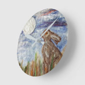 Moongazing Hare Clock Ronde Klok (Hoek)