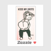 MOONING BUTT KUS MIJN GRITS MEISJE AANGEPASTE STIC STICKER (Vel)
