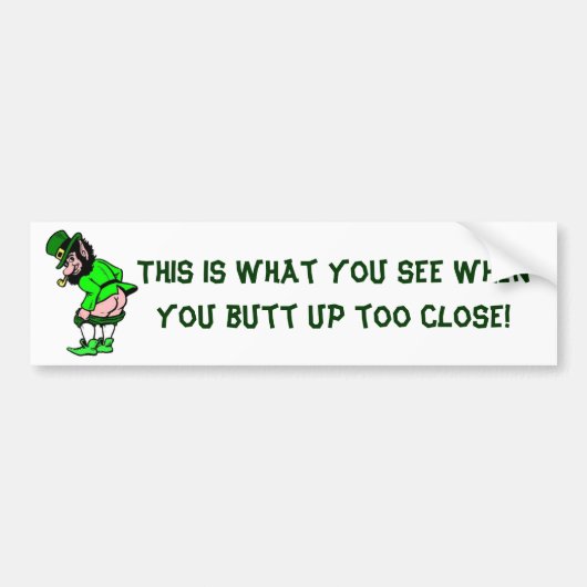 Mooning Leprechaun Bumpersticker (Voorkant)