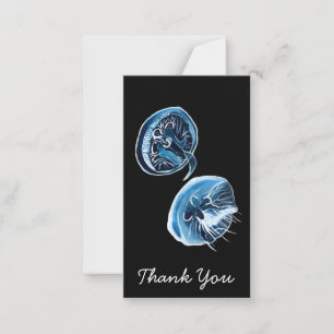 MoonJellyfish waterverf art Notitiekaartje