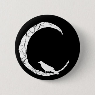 Moonknop Halloween Raven en crescent Ronde Button 5,7 Cm