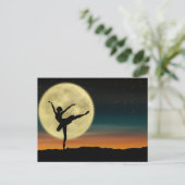 Moonlight Ballet Silhouette Dancer Briefkaart (Staand voorkant)