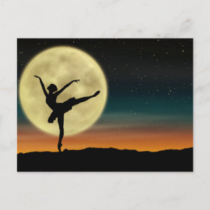Moonlight Ballet Silhouette Dancer Briefkaart