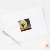 Moonlight Ballet Vierkante Sticker (Envelop)