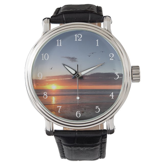 Moonlight Beach Sunset Horloge (Voorkant)