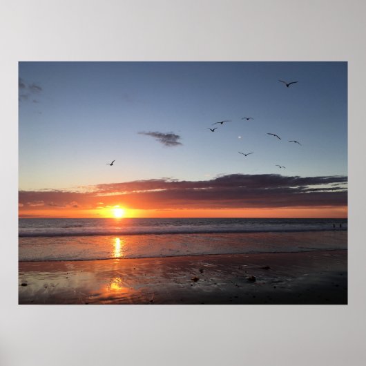 Moonlight Beach Sunset Poster (Voorkant)
