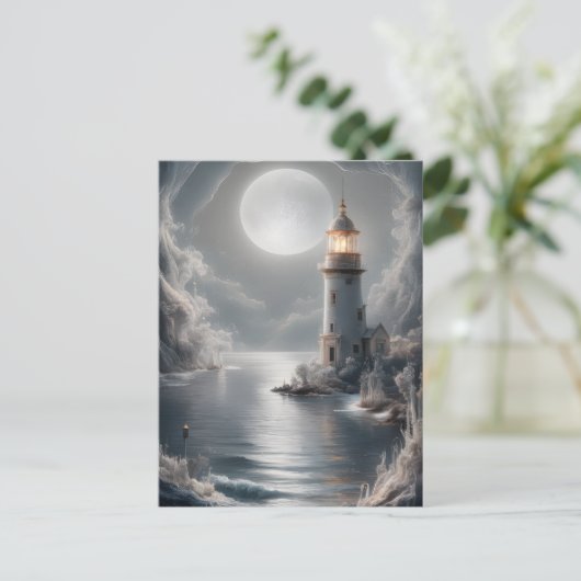 Moonlight Beacon aan de kust Briefkaart (Staand voorkant)