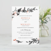 Moonlight Bloom | Moderne botanische bruiloft Kaart (Staand voorkant)