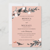 Moonlight Bloom | Moderne botanische bruiloft Kaart (Voorkant)