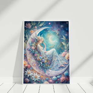 Moonlight Blossom Fairy Poster