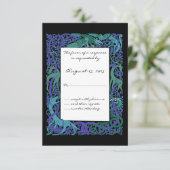 Moonlight Blue Celtic Animals Design Wedding RSVP (Staand voorkant)