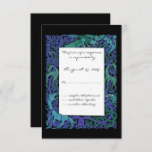 Moonlight Blue Celtic Animals Design Wedding RSVP (Voorkant / Achterkant)