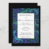 Moonlight Blue Celtic Animals Weddenschap Kaart (Voorkant / Achterkant)