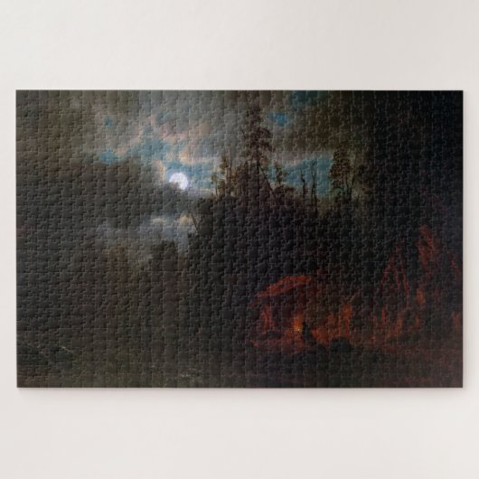 Moonlight Camp, Albert Bierstadt Legpuzzel (Horizontaal)